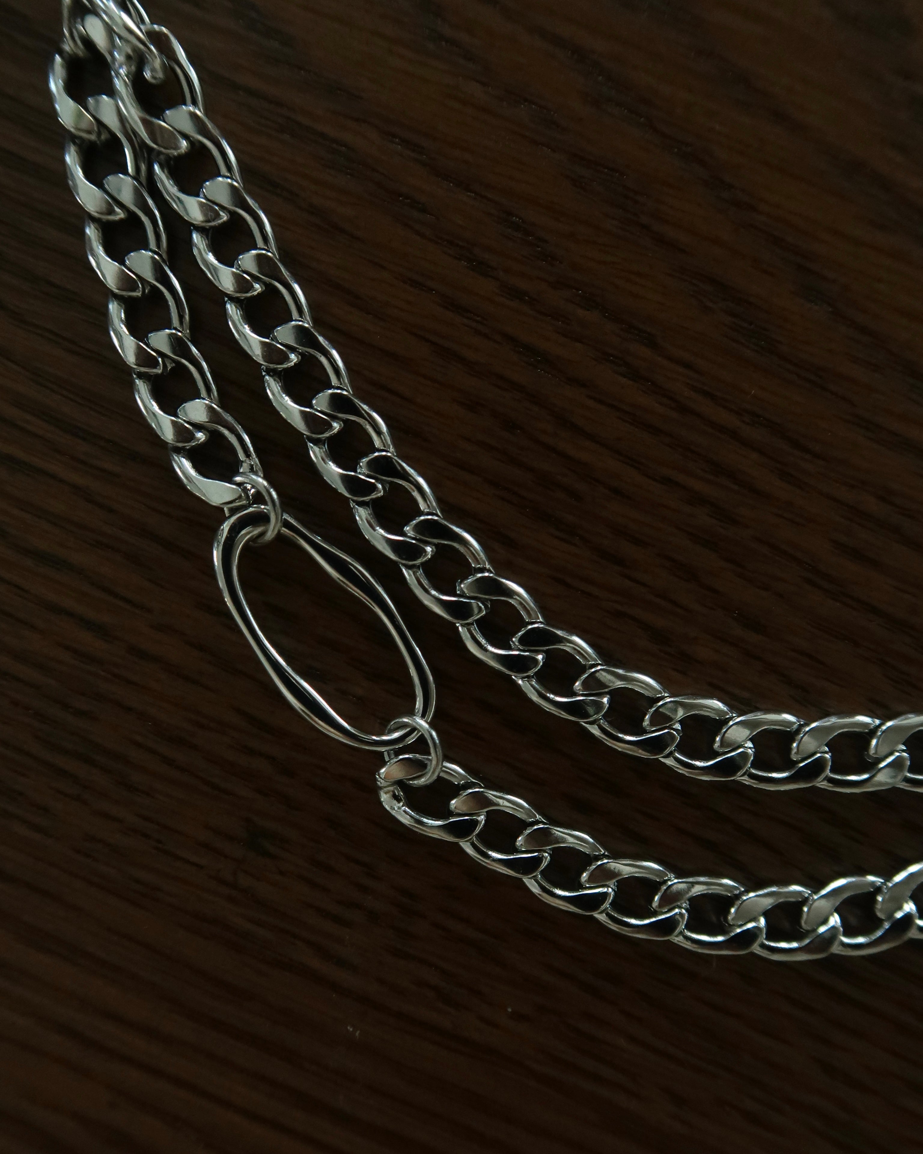 Dual Chain Clip 14K Organic Pendant