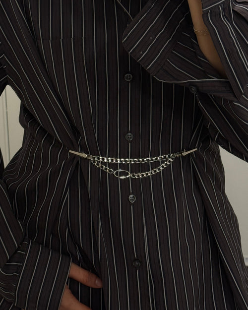 Dual Chain Clip 14K Organic Pendant