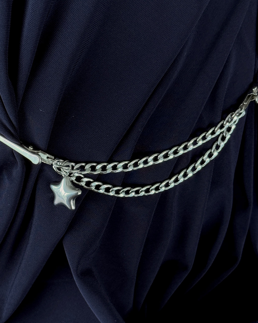 Dual Chain Clip Bubble Star Charm