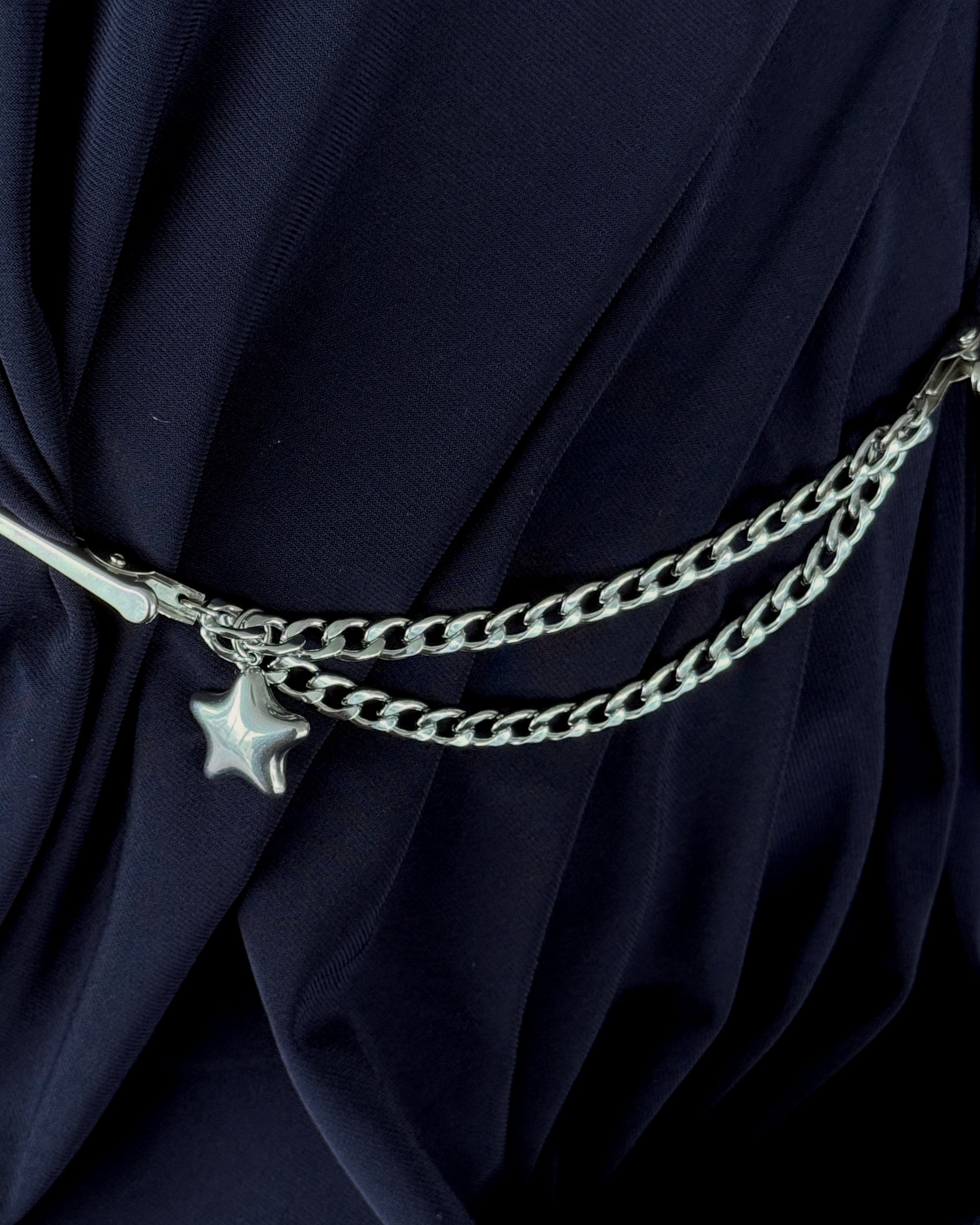 Dual Chain Clip Bubble Star Charm